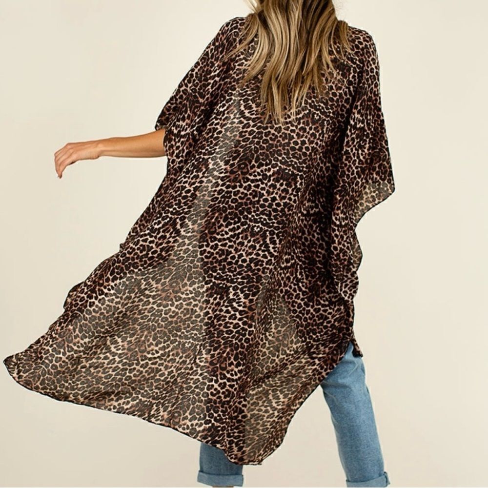 Joyfolie leopard print duster One Size - Picture 4 of 6